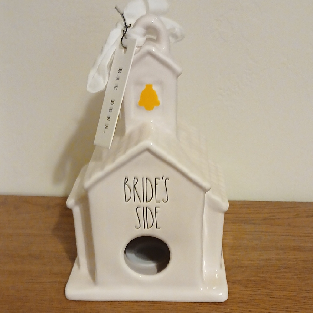 Rae Dunn Cream Birdhouse with Yellow Accent